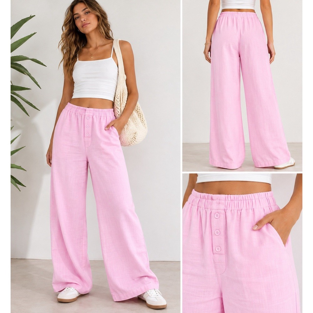 Beverly and Beck PacSun Pink Wide Leg Pants Women's Small S NWT